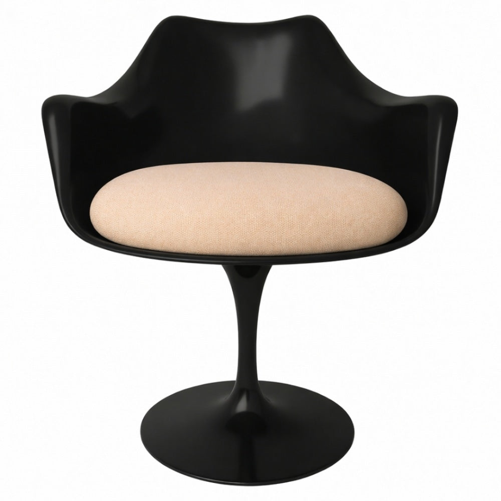Black and Soft Pink Chenille Chelsea Armchair