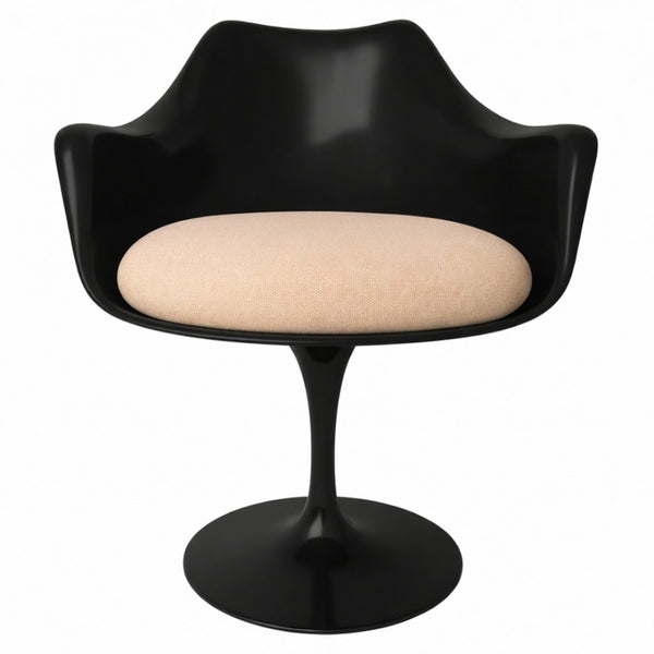 Black and Soft Pink Chenille Chelsea Armchair